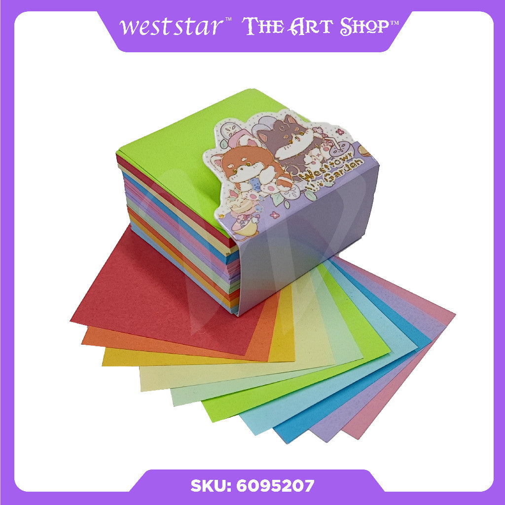 Origami Paper Crane Square Paper Folded Papercraft Kertas Colorful DIY Paper Folding Paper
