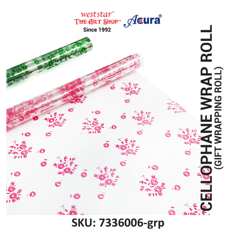 Floral Gift Wrap, Cellophane Wrap, Hamper Wrap 70x100cm