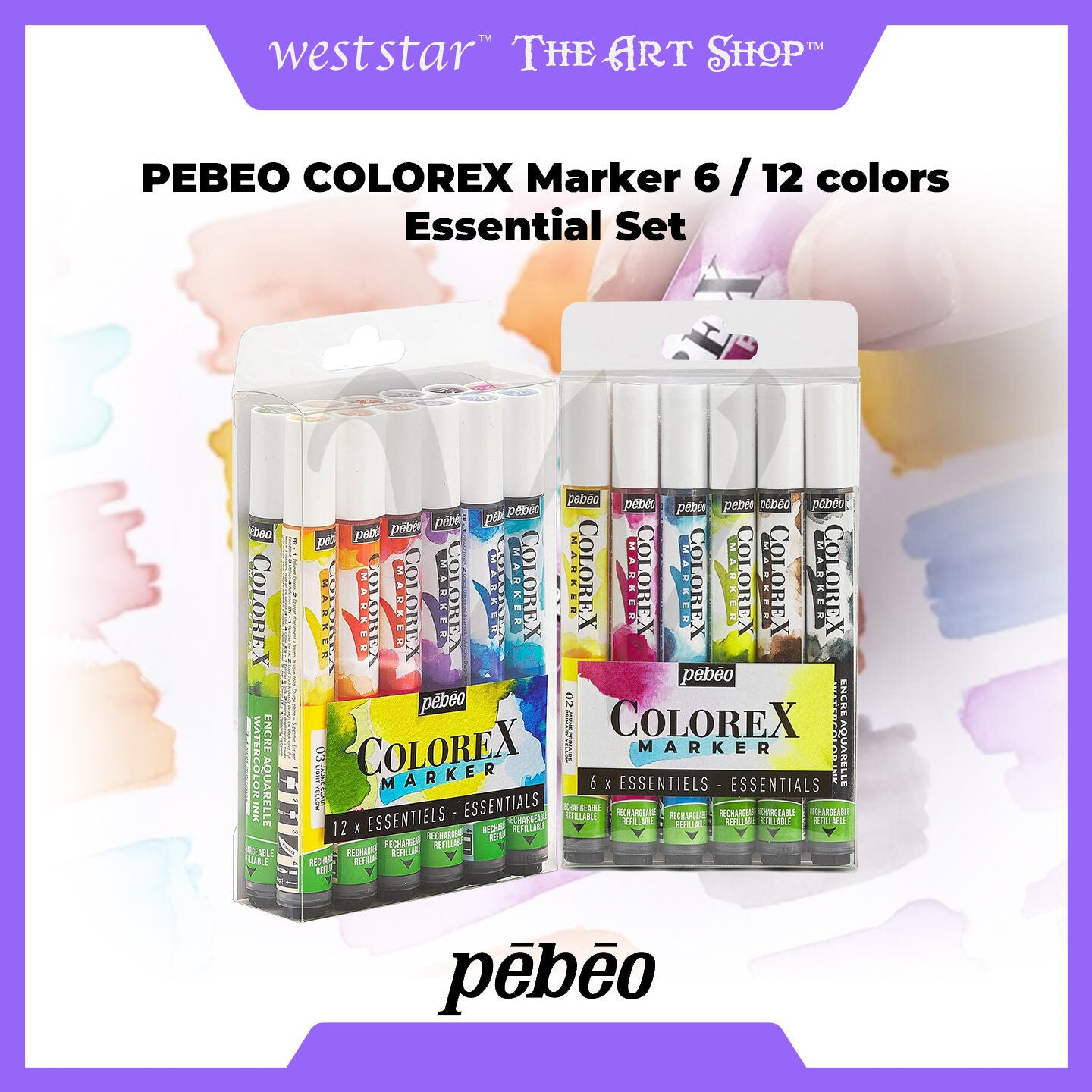 PEBEO COLOREX Watercolor Marker Essential Set