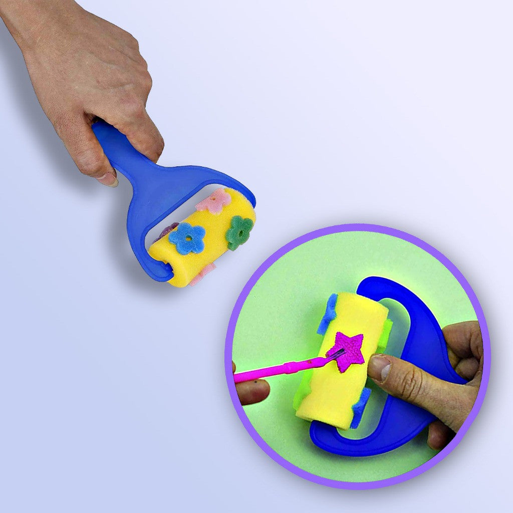 [WE-ARTS]  Sponge Paint Roller HM-1164 – Fun, Mess-Free Painting with Cute Patterns!