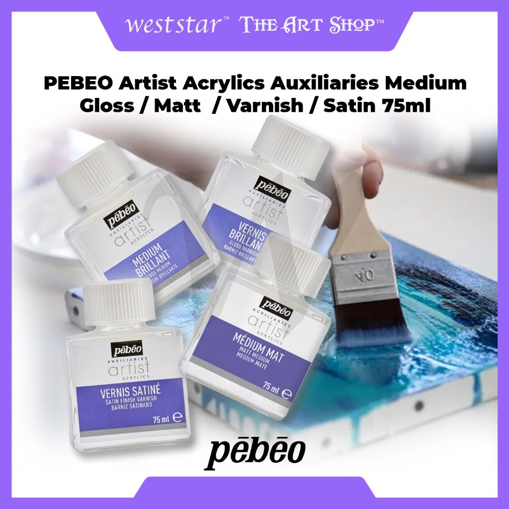 [WESTSTAR] PEBEO Artist Acrylics Auxiliaries Medium Gloss Medium Matt Medium Gloss Varnish Matt Varnish 75ml