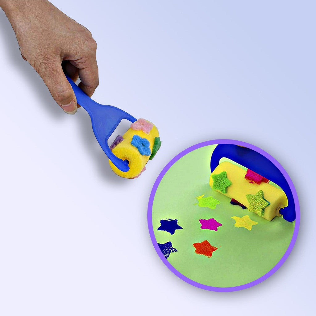 [WE-ARTS]  Sponge Paint Roller HM-1164 – Fun, Mess-Free Painting with Cute Patterns!