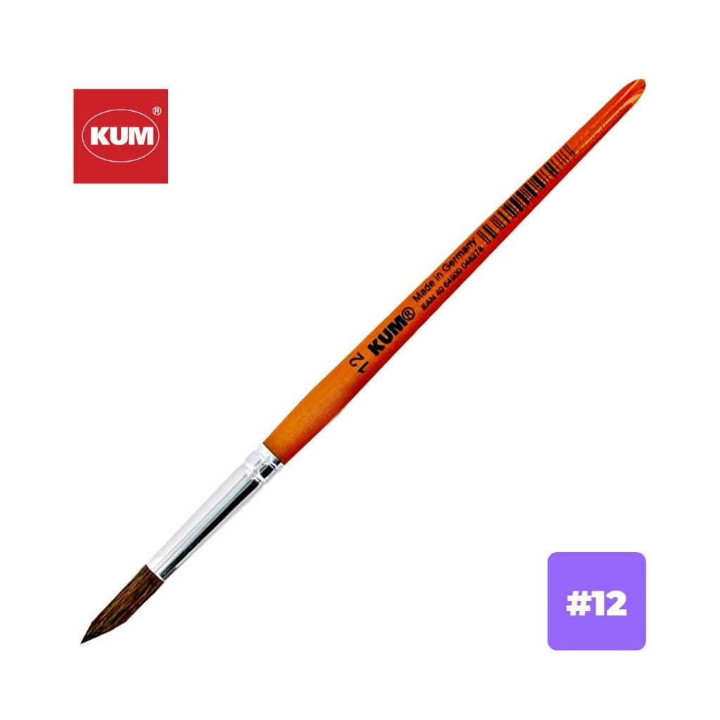 [WE-ARTS] Kum Fine Pony Hair Brush | Size 00–16 | For Students, Artists & Hobbyists
