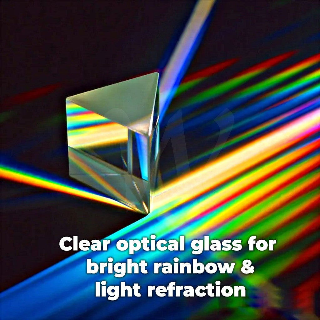 Optical Glass Prism Optical Lens Physics Science Toys - Triangular 3cm*3cm (10cm / 15cm)
