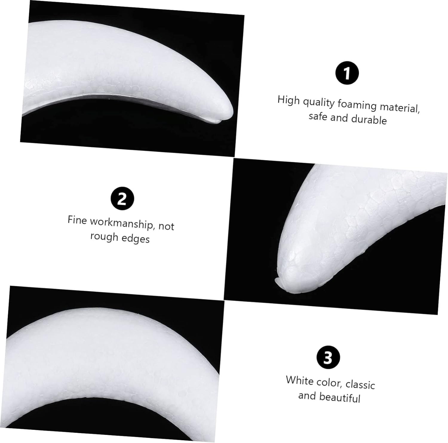 [WESTSTAR] DIY Styrofoam Shapes Moon Shaped White Foam Crafts Moon Shape Polystyrene Modelling Craft for Party