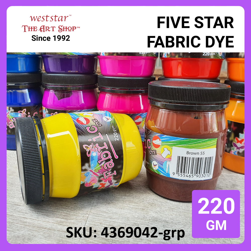 Five Star Fabric Dye 220gm - Standard Color | Weststar The Artshop