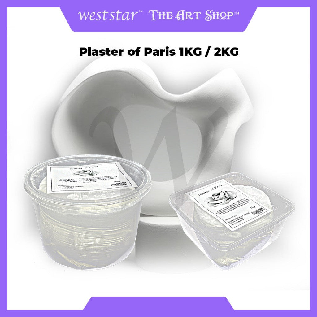 [WESTSTAR] PLASTER OF PARIS / POP / CASTING POWDER 1kg +- 2kg +- GYPSUM POWDER FOR CRAFT