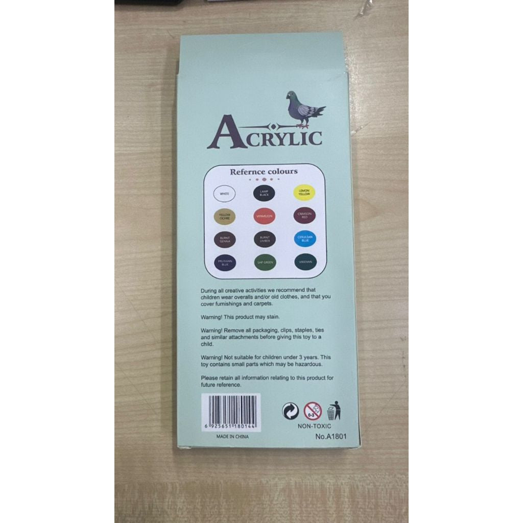 Acrylic Paint Set Watercolour Paint Gouache Paint Set Oil Paint Set of 12c x 12ml