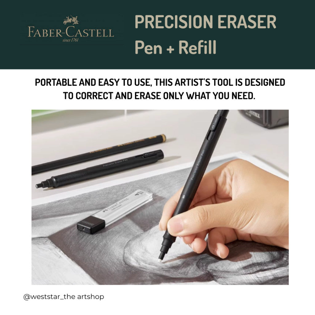 [WE-ARTS]  FABER Precision Eraser Pen + Refill, Faber Eraser Pen,  Refillable Eraser, Pemadam Pen
