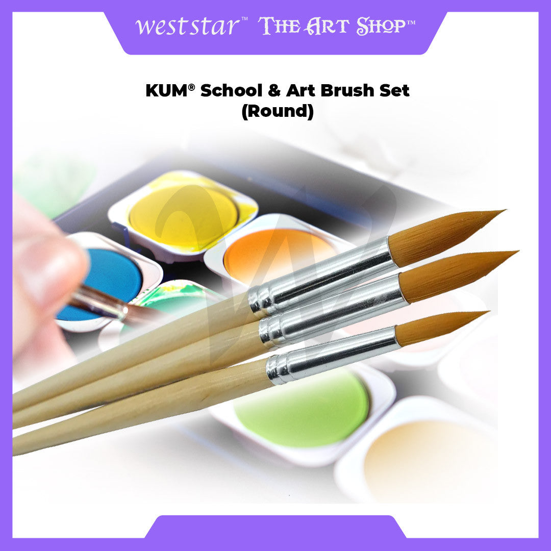 [WESTSTAR] KUM® SCHOOL & ART Brush Set (ROUND)