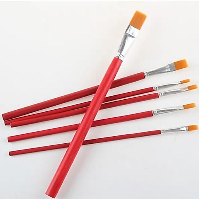 [WETAS] FLAT Nylon Brush Set Flat Brush Set Nylon Painting Brush - Economical (Long handle / Short Handle)