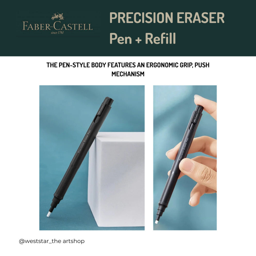 [WE-ARTS]  FABER Precision Eraser Pen + Refill, Faber Eraser Pen,  Refillable Eraser, Pemadam Pen