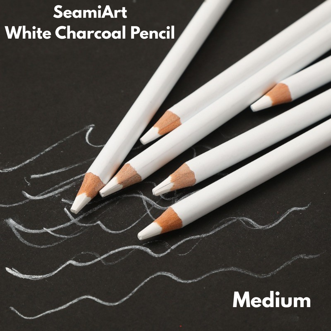 SEAMIART White Charcoal Pencil | Professional Drawing Pencil | Writing & Sketching & Drafting | Medium - 1pc