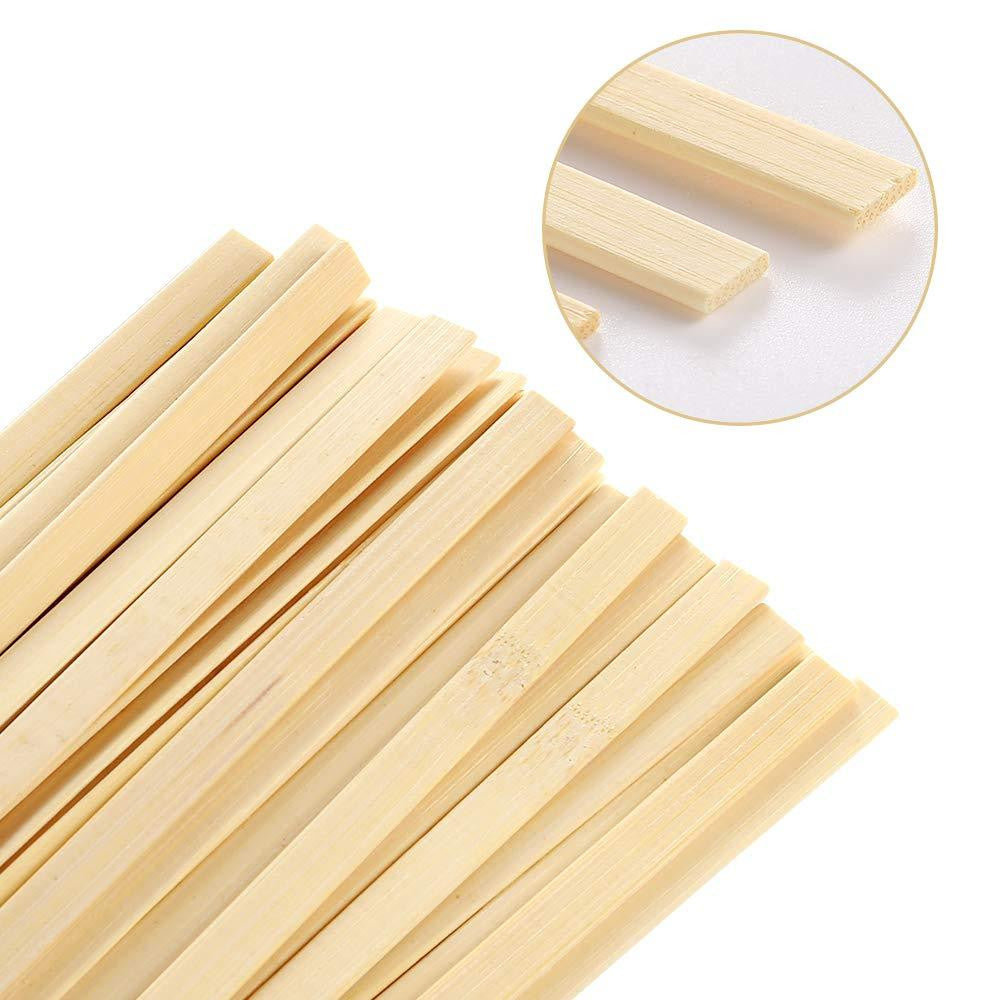 [WETAS] Flat Bamboo Stick Bamboo Sticks Wooden Craft Sticks for Crafting Bamboo Sticks Batang Buluh - Length 40cm