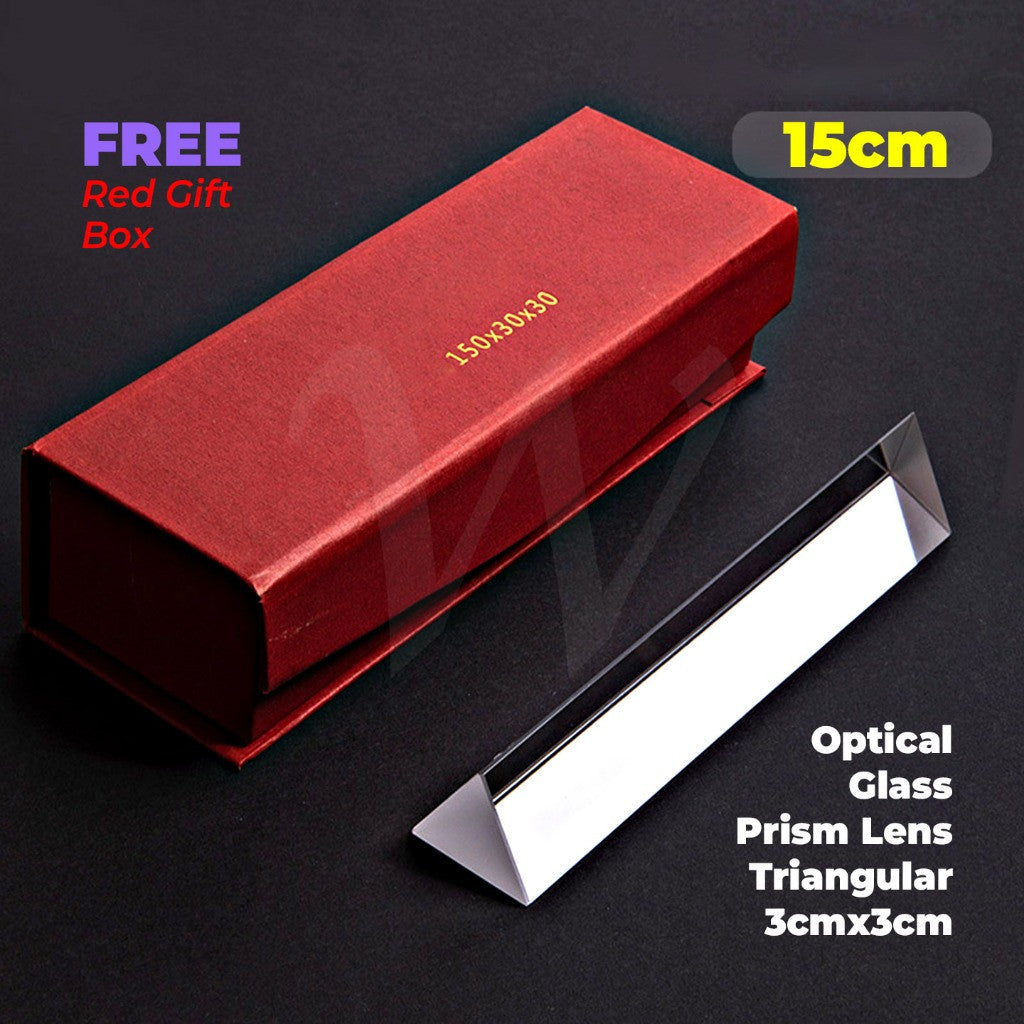 Optical Glass Prism Optical Lens Physics Science Toys - Triangular 3cm*3cm (10cm / 15cm)