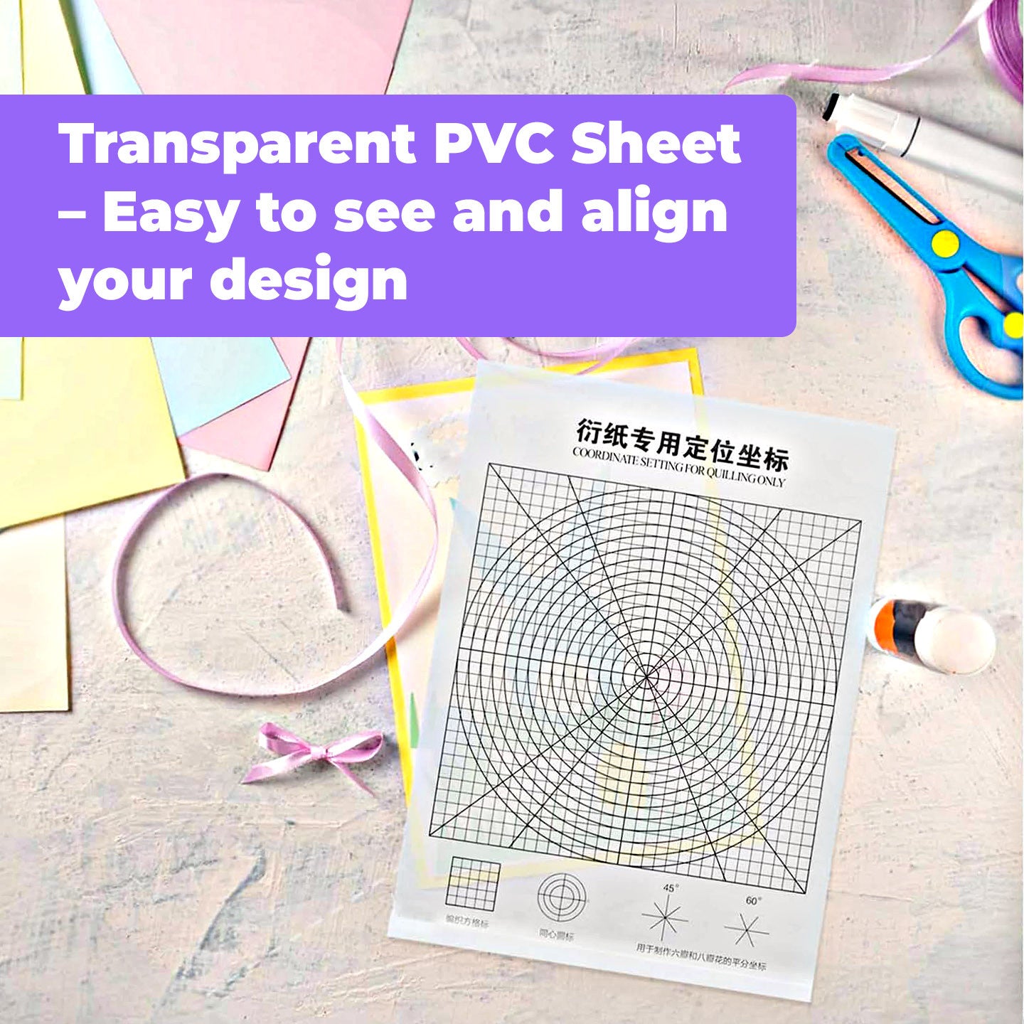 [WE-ARTS] Transparent Paper Quilling Coordinate PVC Sheet Alat Quilling Kertas DIY Craft Tools