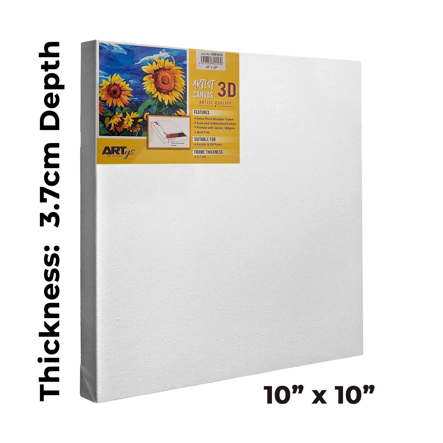 ARTYS 3D Stretched Canvas, Thick Frame Painting Canvas - Inch