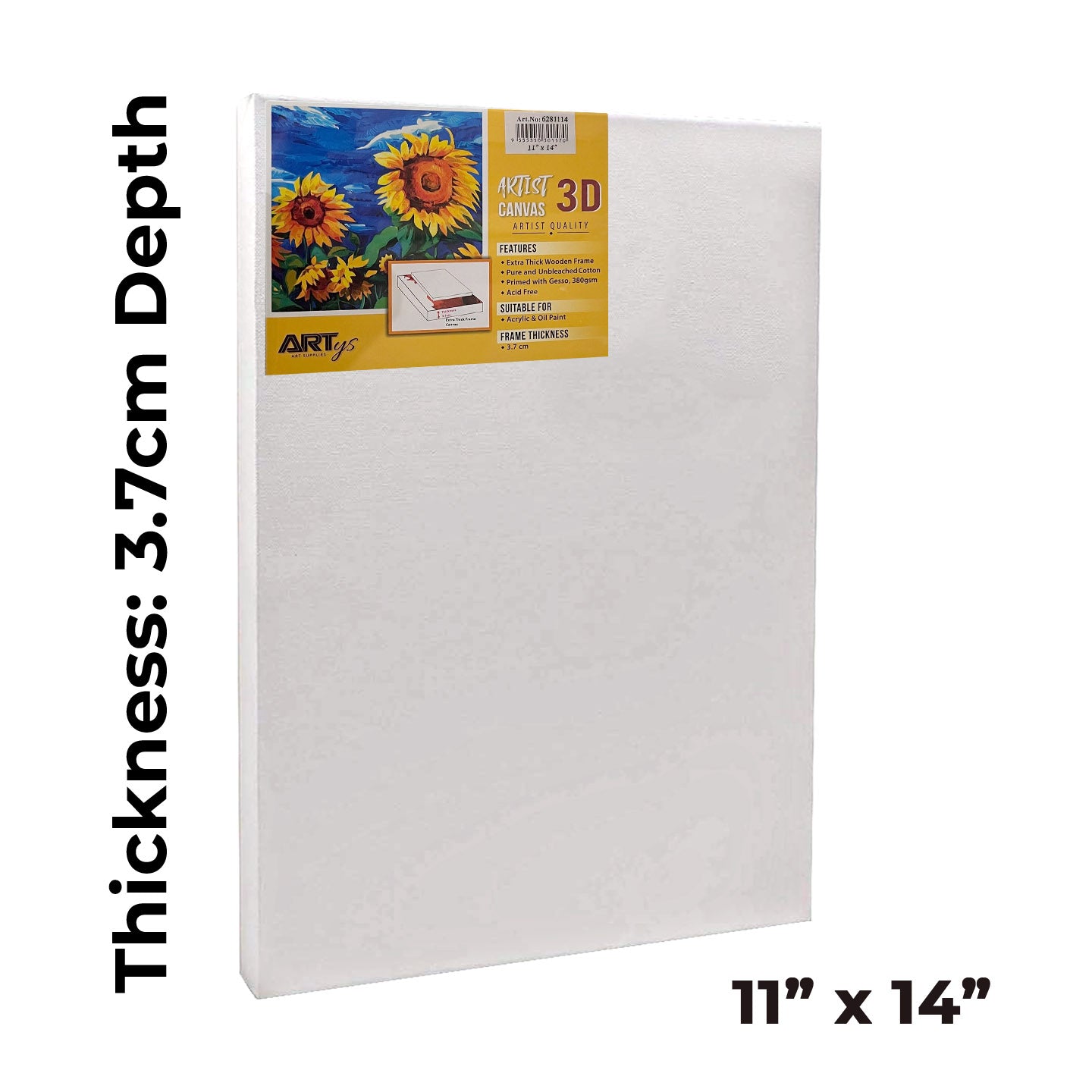 ARTYS 3D Stretched Canvas, Thick Frame Painting Canvas - Inch