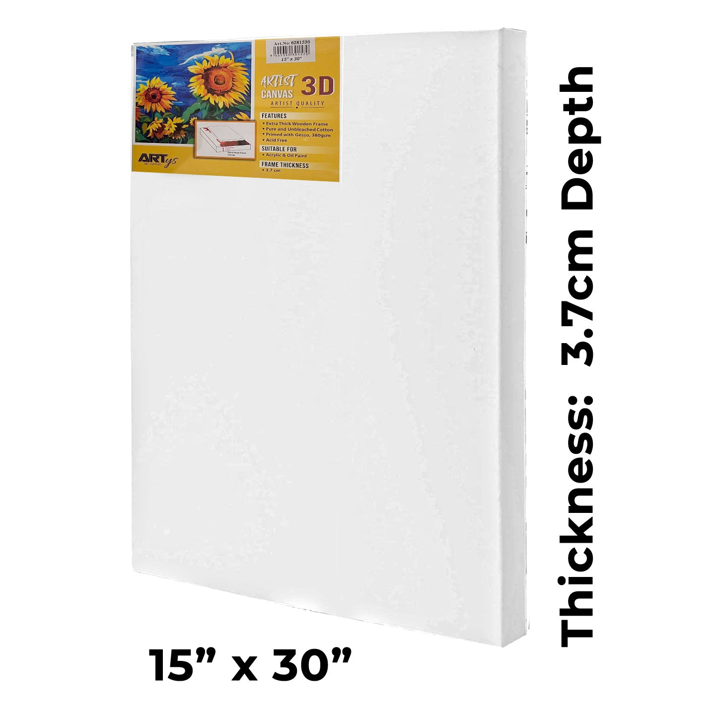 ARTYS 3D Stretched Canvas, Thick Frame Painting Canvas - Inch