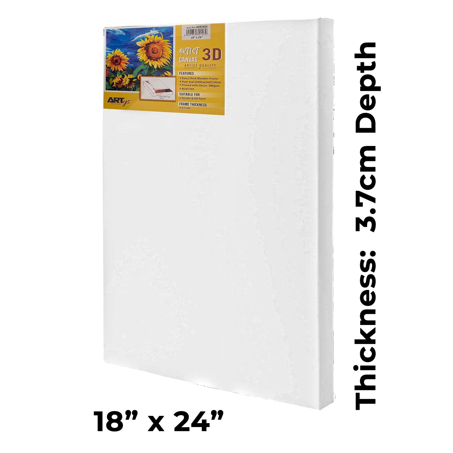 ARTYS 3D Stretched Canvas, Thick Frame Painting Canvas - Inch
