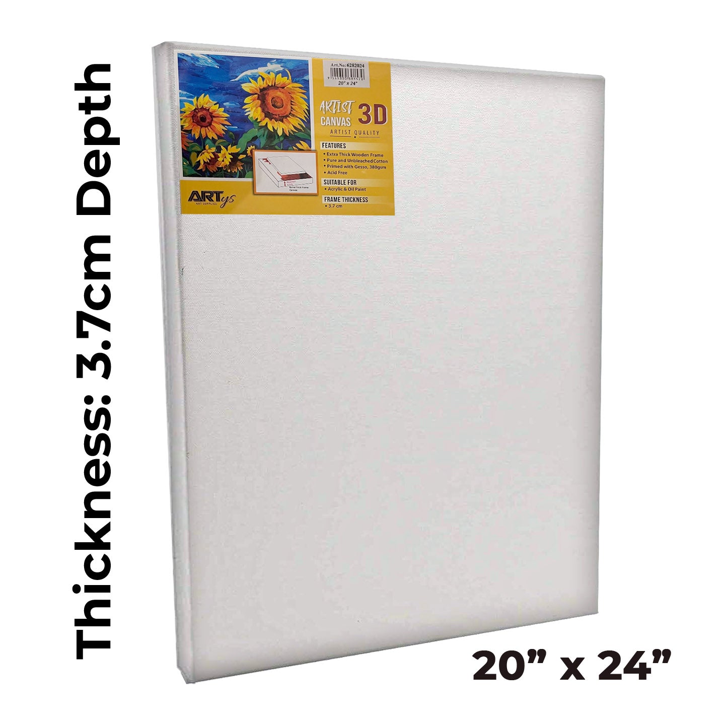 ARTYS 3D Stretched Canvas, Thick Frame Painting Canvas - Inch
