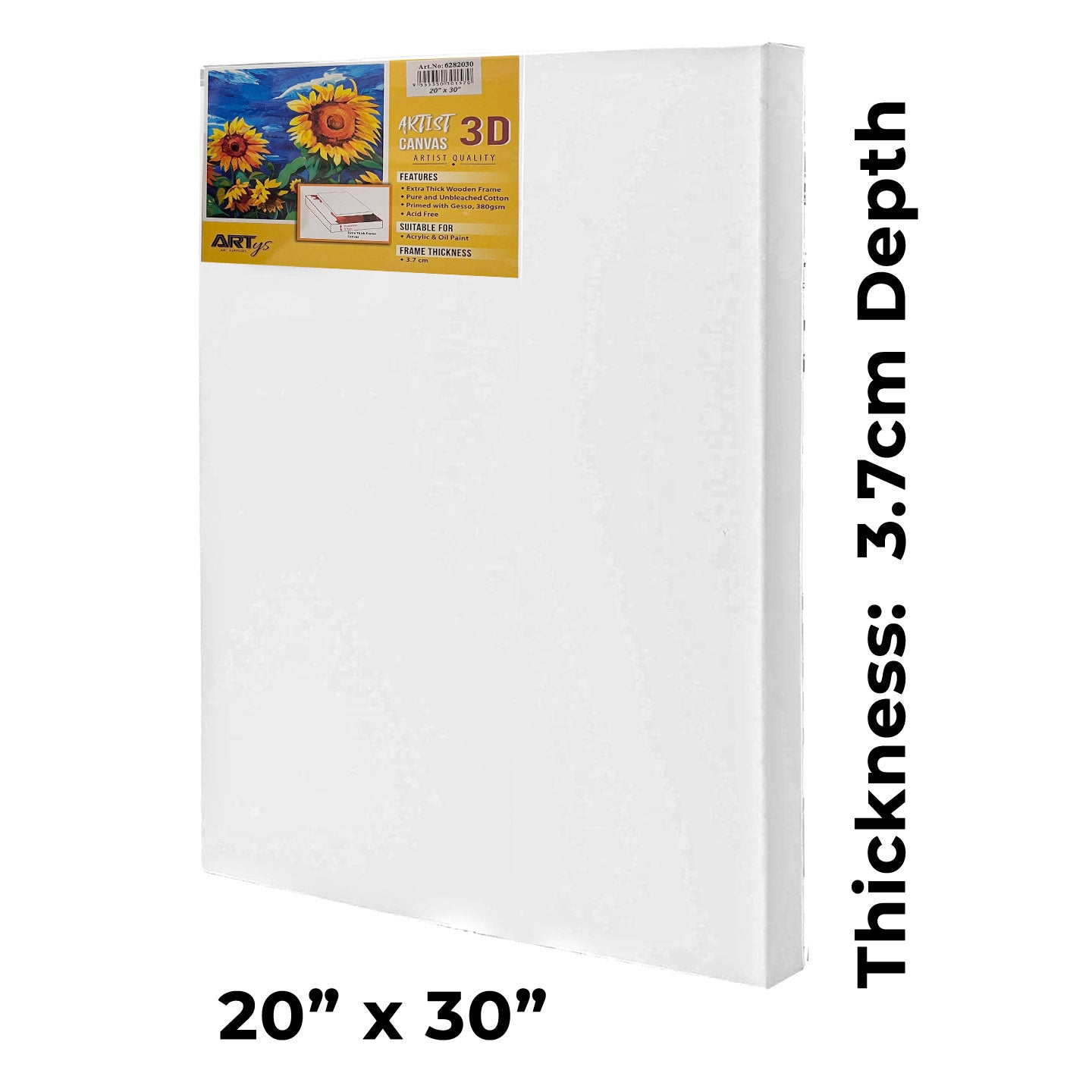 ARTYS 3D Stretched Canvas, Thick Frame Painting Canvas - Inch