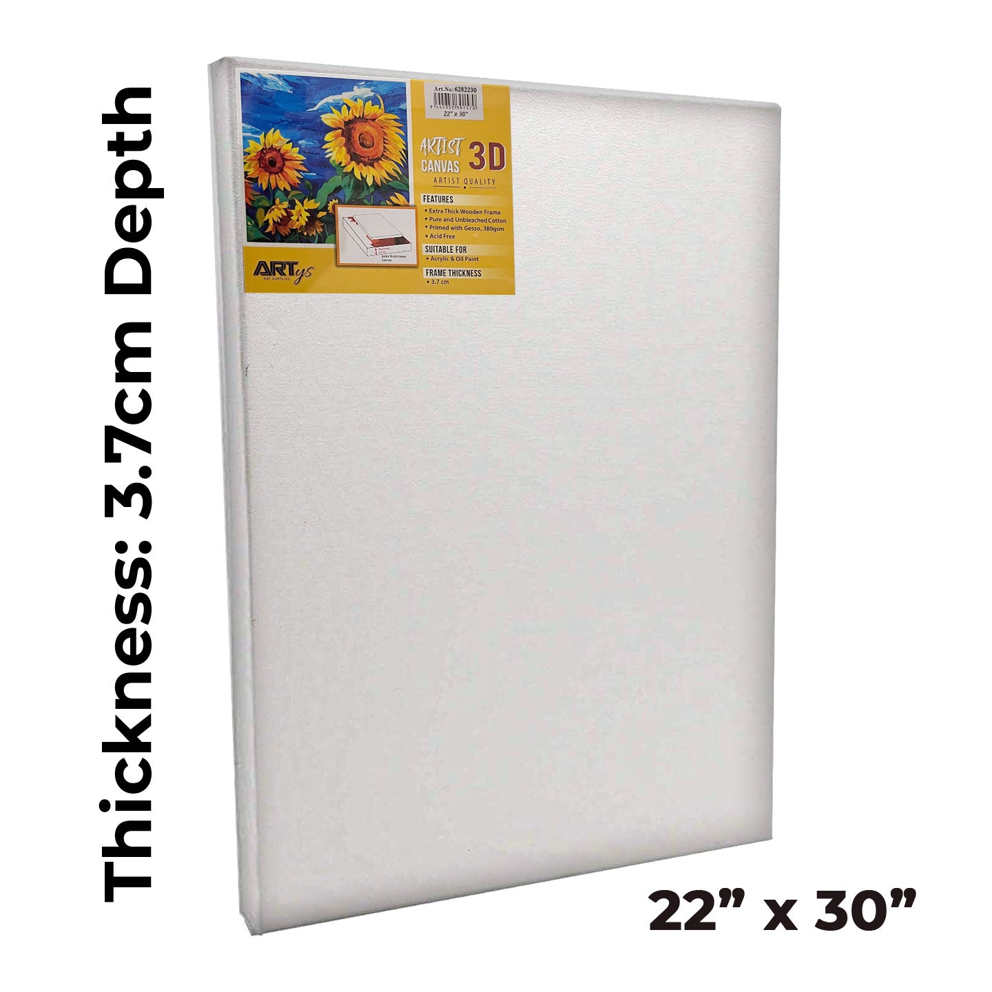 ARTYS 3D Stretched Canvas, Thick Frame Painting Canvas - Inch