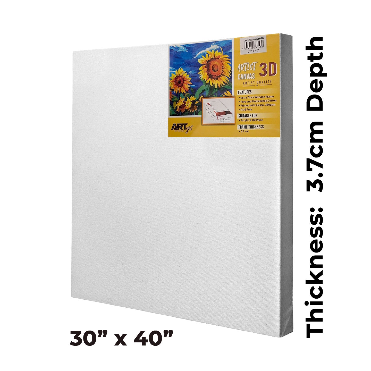 ARTYS 3D Stretched Canvas, Thick Frame Painting Canvas - Inch