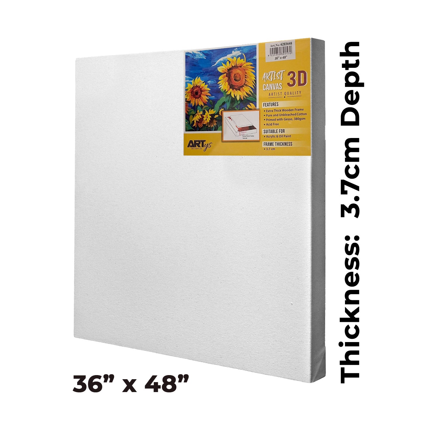 ARTYS 3D Stretched Canvas, Thick Frame Painting Canvas - Inch