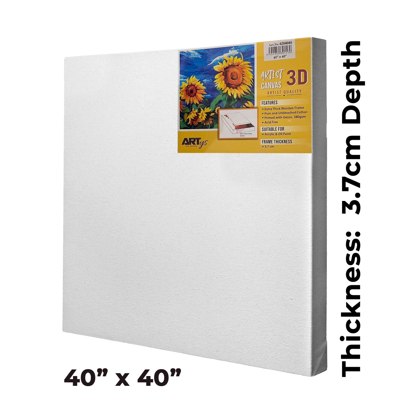 ARTYS 3D Stretched Canvas, Thick Frame Painting Canvas - Inch