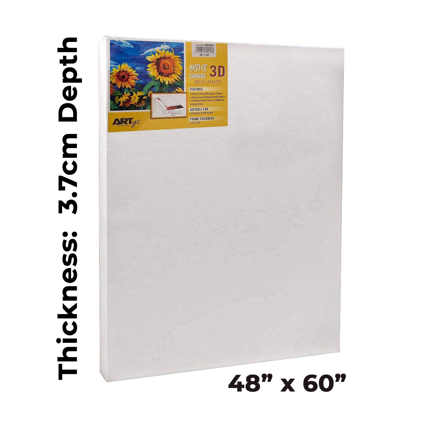ARTYS 3D Stretched Canvas, Thick Frame Painting Canvas - Inch
