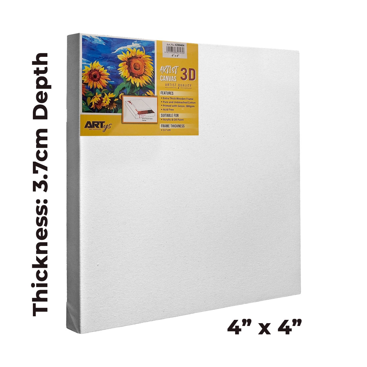 ARTYS 3D Stretched Canvas, Thick Frame Painting Canvas - Inch
