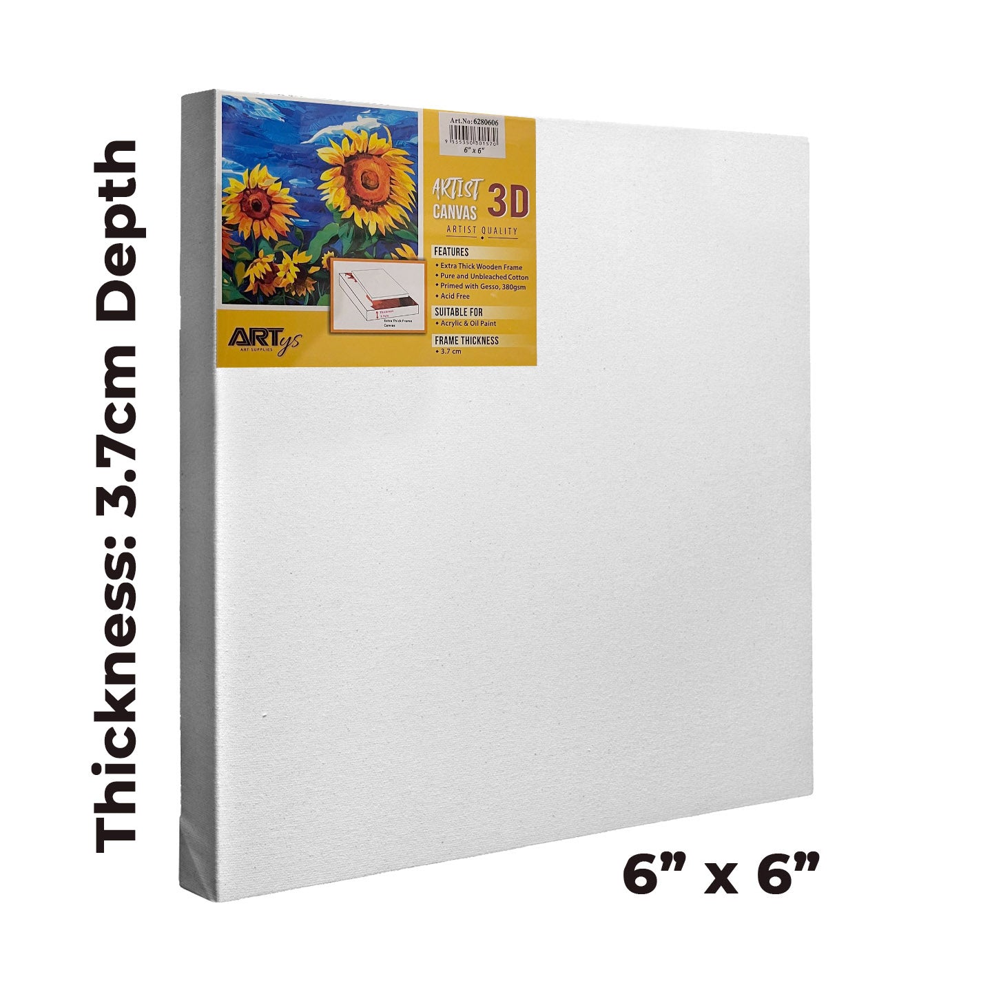 ARTYS 3D Stretched Canvas, Thick Frame Painting Canvas - Inch