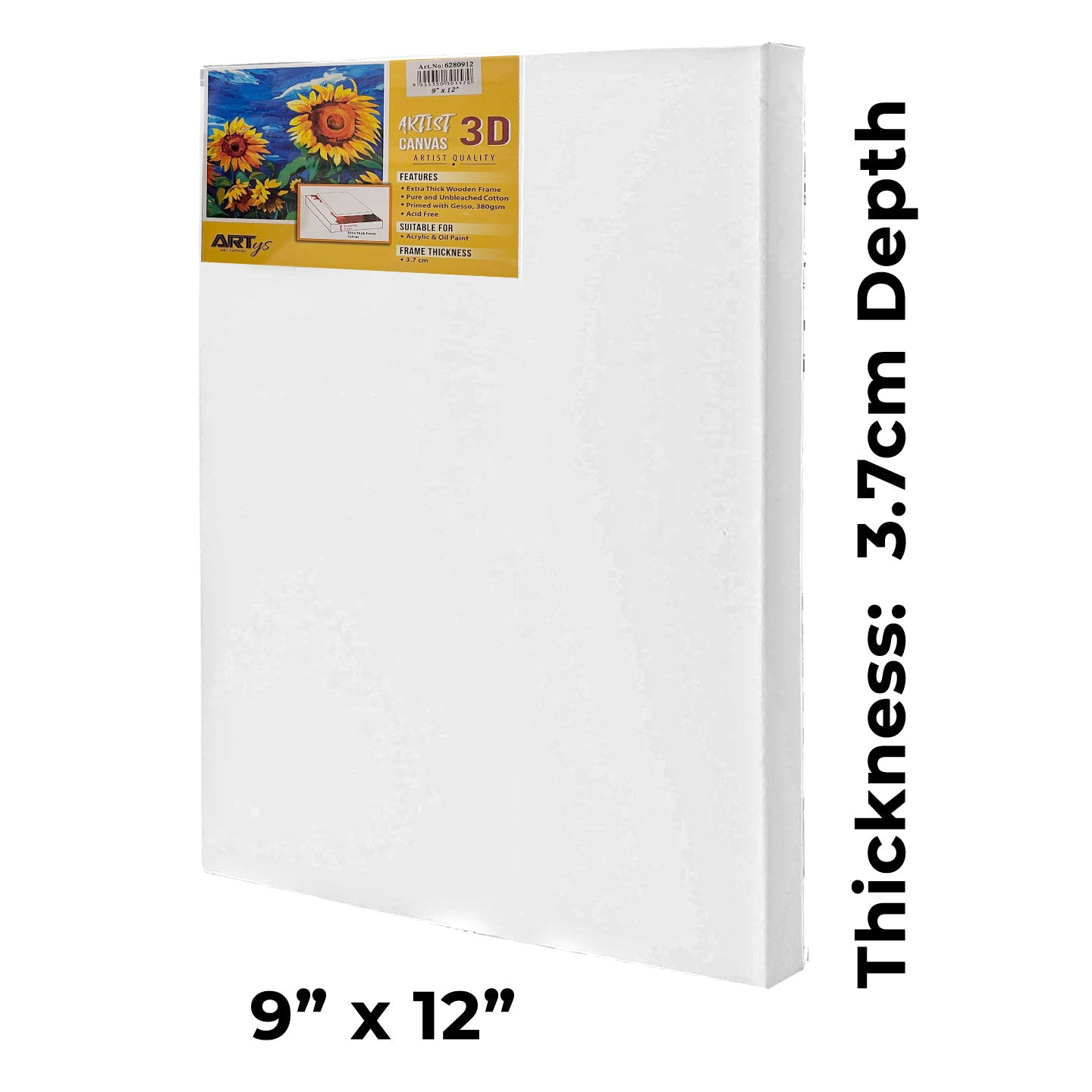 ARTYS 3D Stretched Canvas, Thick Frame Painting Canvas - Inch
