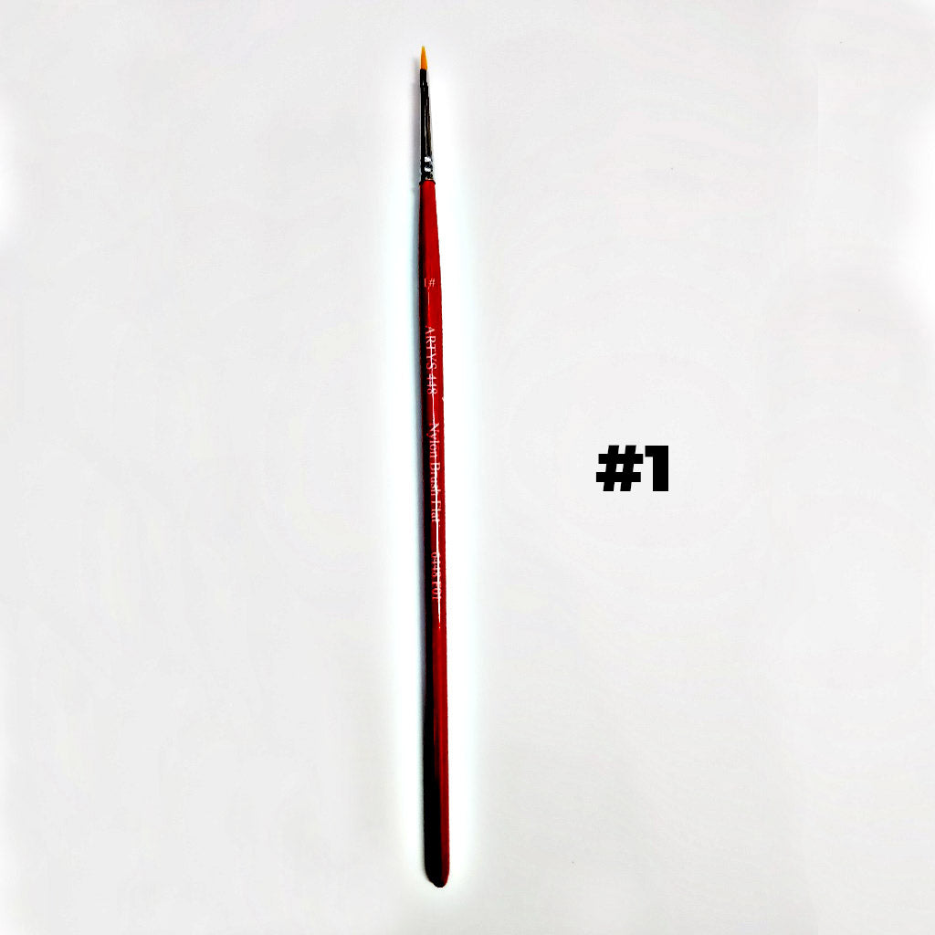 ARTYS 448 Nylon Brush Flat Nylon Brush for Watercolor, Gouache, Acrylic -  Size 0 to 2"