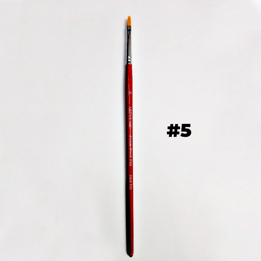 ARTYS 448 Nylon Brush Flat Nylon Brush for Watercolor, Gouache, Acrylic -  Size 0 to 2"