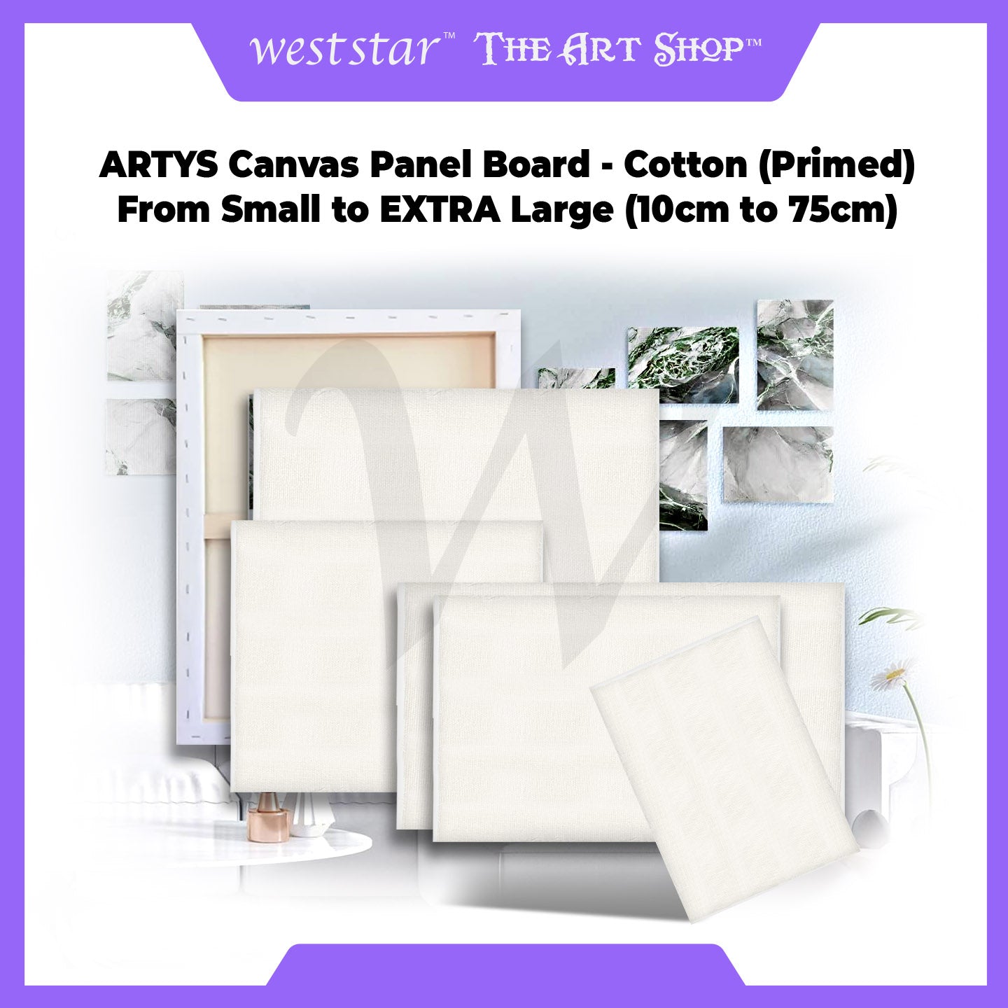 ARTYS Canvas Panel / Canvas Board - For Acrylic / Oil Painting