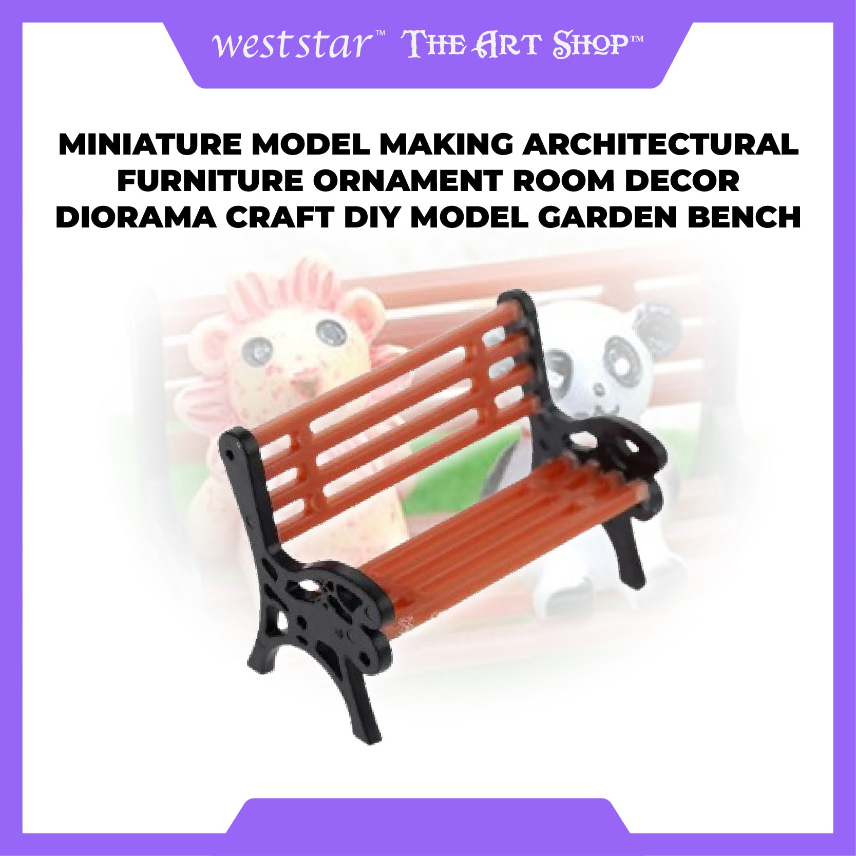 [WESTSTAR] Miniature Model Making Architectural Furniture Ornament Room Decor Diorama Craft DIY Model Garden Bench