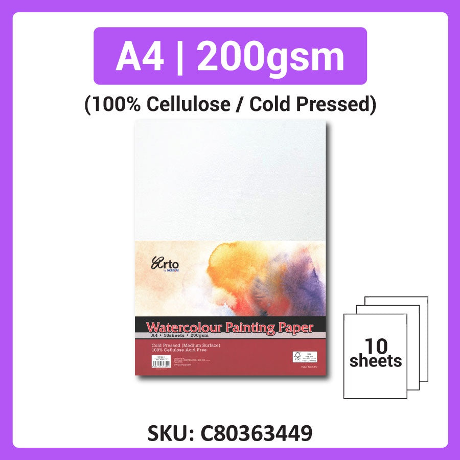 A3, A4 Campap Watercolor Paper (10 x Loose Sheet) | 200gsm / 300gsm