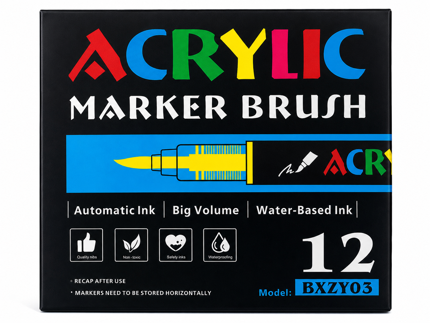 [WETAS] AW1956 Acrylic Brush Marker Set Acrylic Marker Set  (12 / 24 / 36 / 48 Colours)