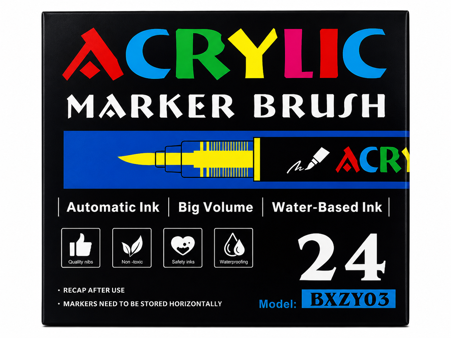 [WETAS] AW1956 Acrylic Brush Marker Set Acrylic Marker Set  (12 / 24 / 36 / 48 Colours)