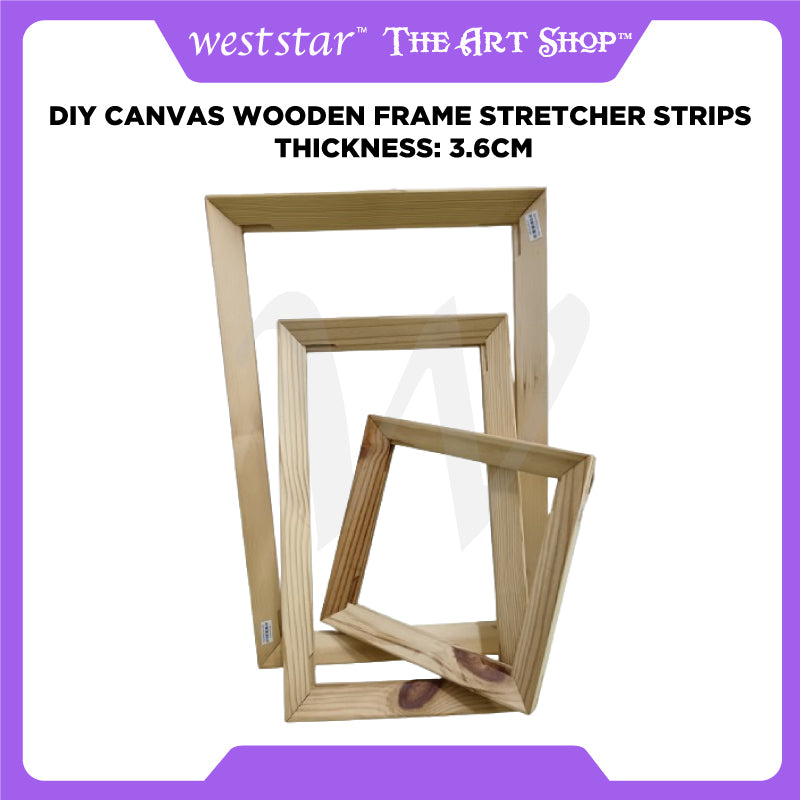[Weststar TAS] DIY Canvas Wooden Frame Stretcher Strips Bingkai Kayu Kanvas Custom Size (loose)| Thickness: 3.6cm