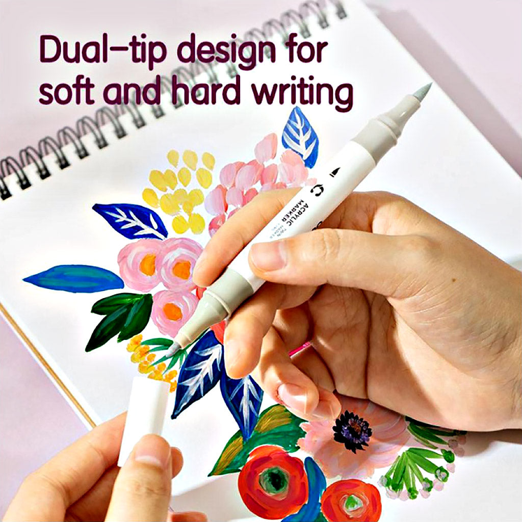 [WETAS] DELI COLOR EMOTION TWIN TIP ACRYLIC MARKER 12 / 24 / 36 COLOURS EC190