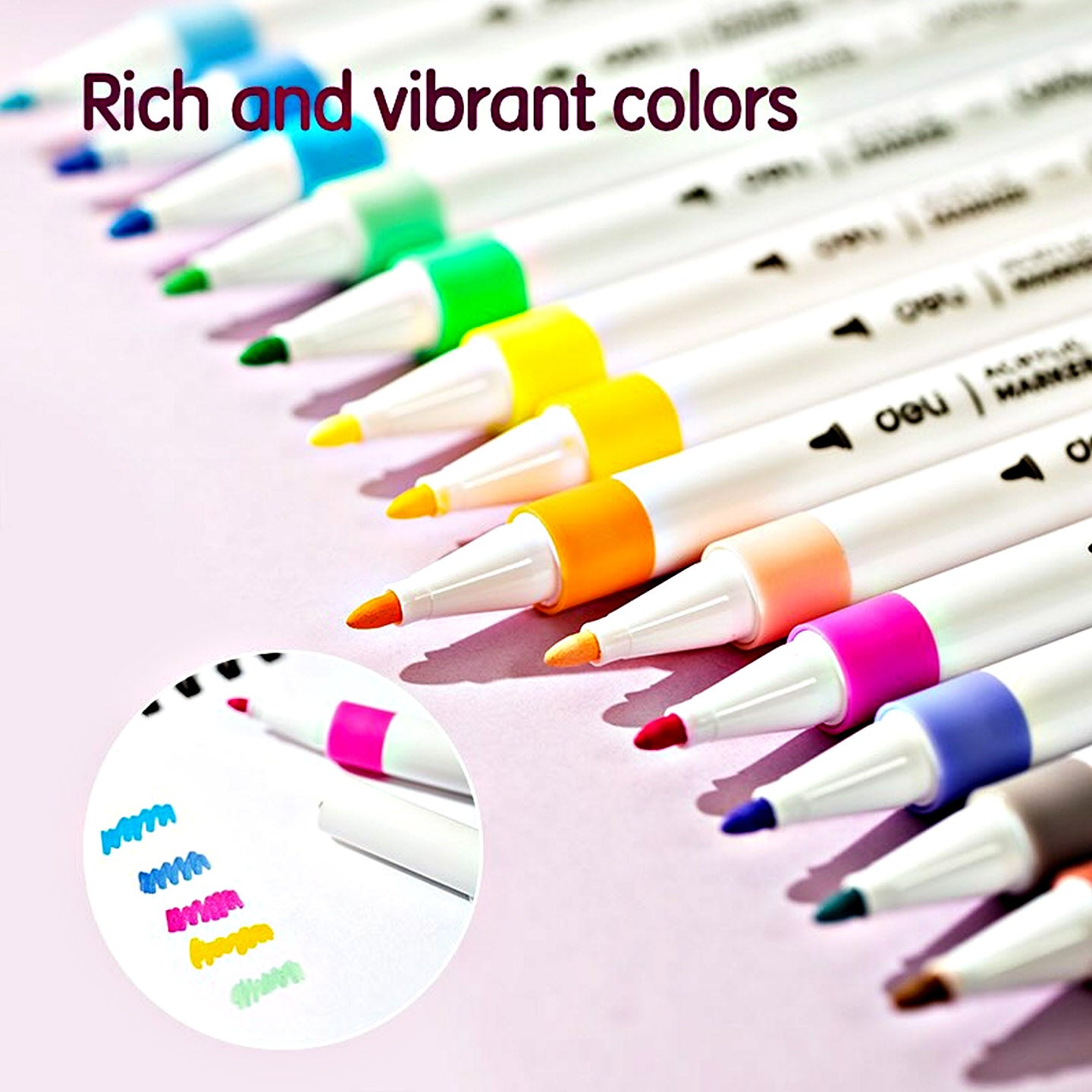 [WETAS] DELI COLORUN Acrylic Marker Slim Round Barrel 12 / 24 / 36 colours C189