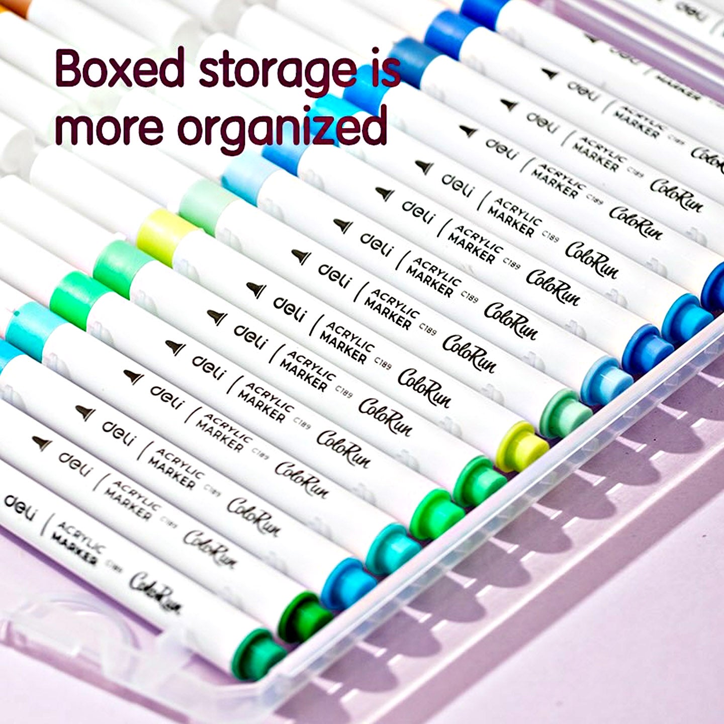 [WETAS] DELI COLORUN Acrylic Marker Slim Round Barrel 12 / 24 / 36 colours C189