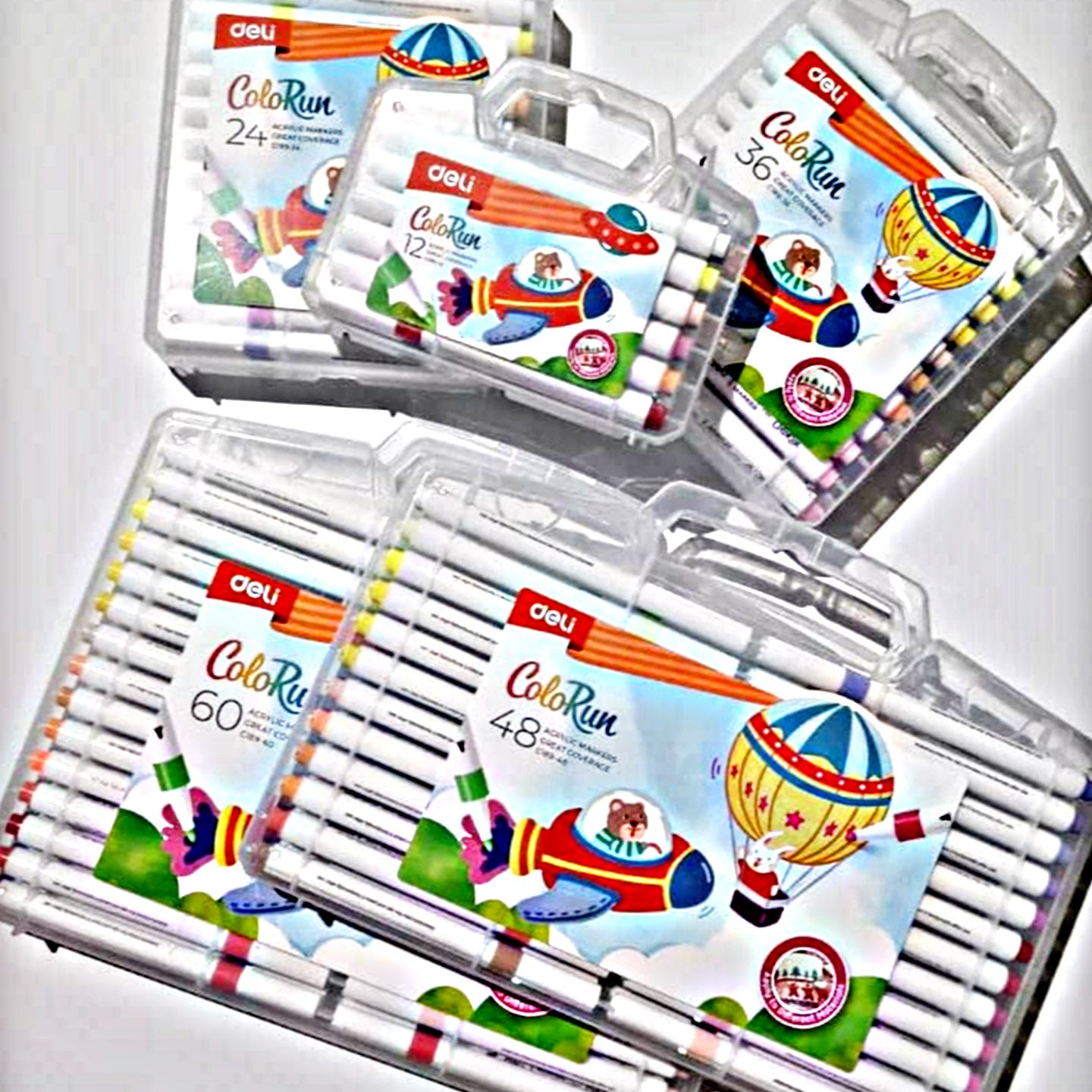 [WETAS] DELI COLORUN Acrylic Marker Slim Round Barrel 12 / 24 / 36 colours C189
