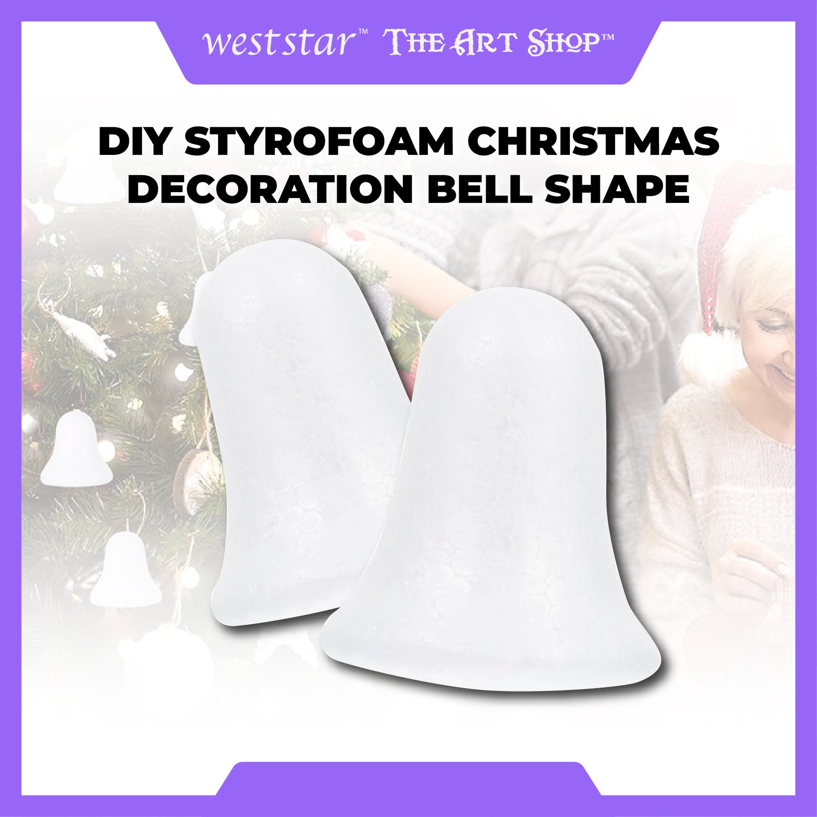 [WESTSTAR] DIY Styrofoam Christmas Decoration Bell Shape / Art & Craft Decoration Polystyrene / DIY Christmas Bells