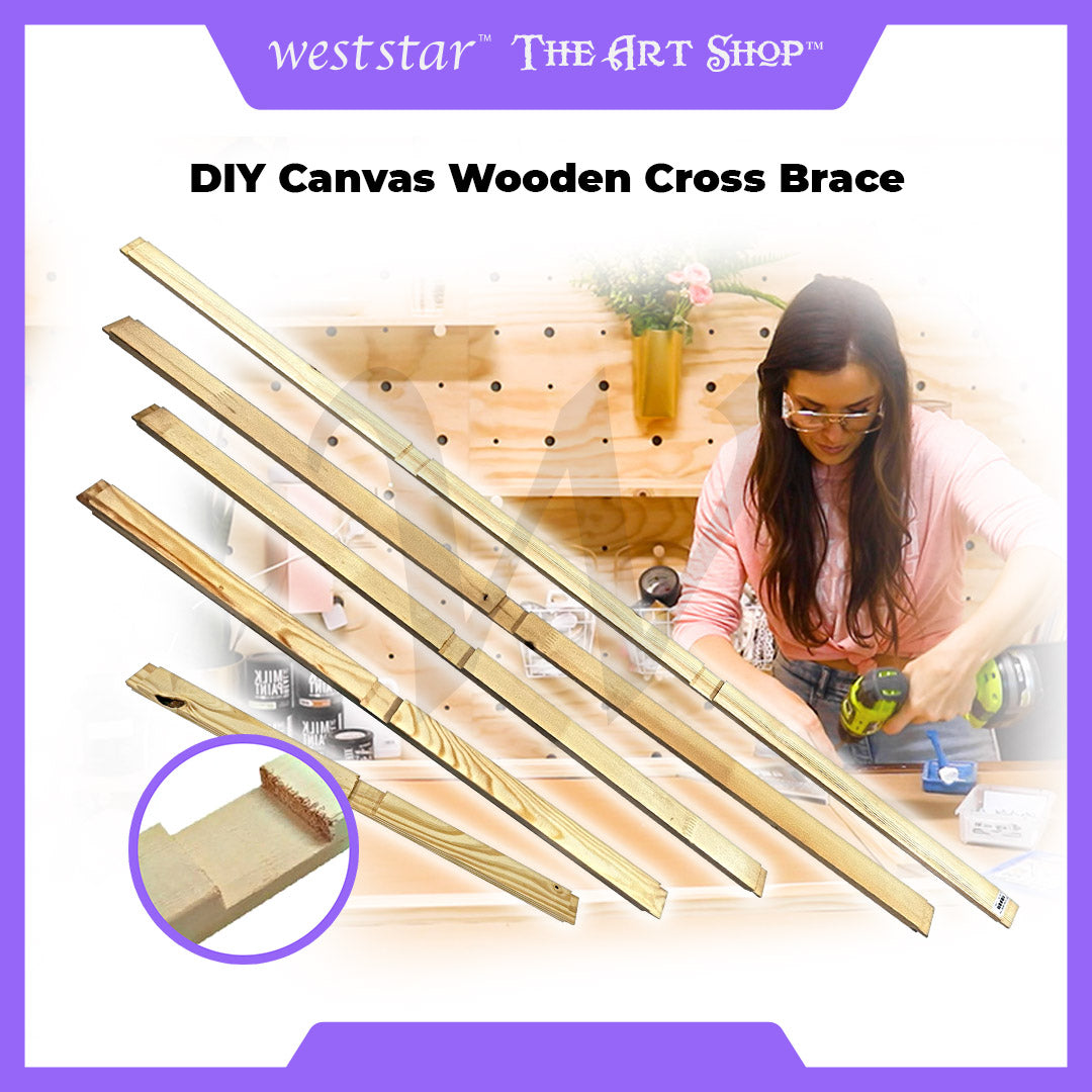 [Weststar TAS] DIY Canvas Wooden Cross Brace Stretcher Strips / Bars /  Bingkai Kayu Custom Size | Thickness: 1.6cm