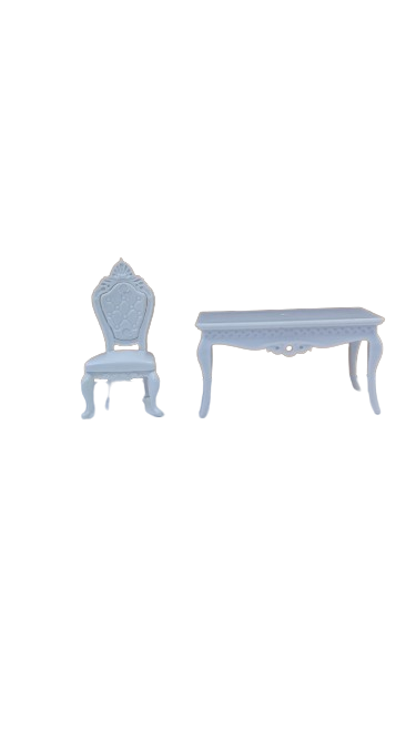 [WESTSTAR] Miniature Model Making Furniture Ornament Room Decor Diorama Craft DIY 1:25 1+4 Classic Dining Table+Chair