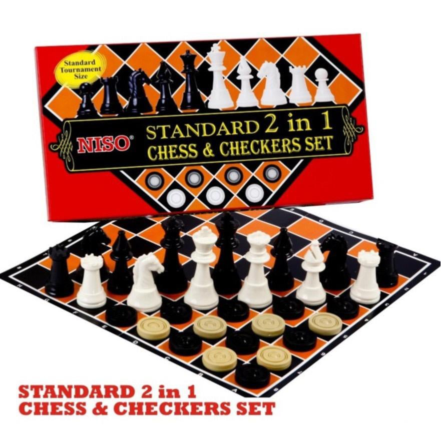 [WESTSTAR] Standard 2 In 1 Chess & Checkers Set ( ART NO: CS90 )